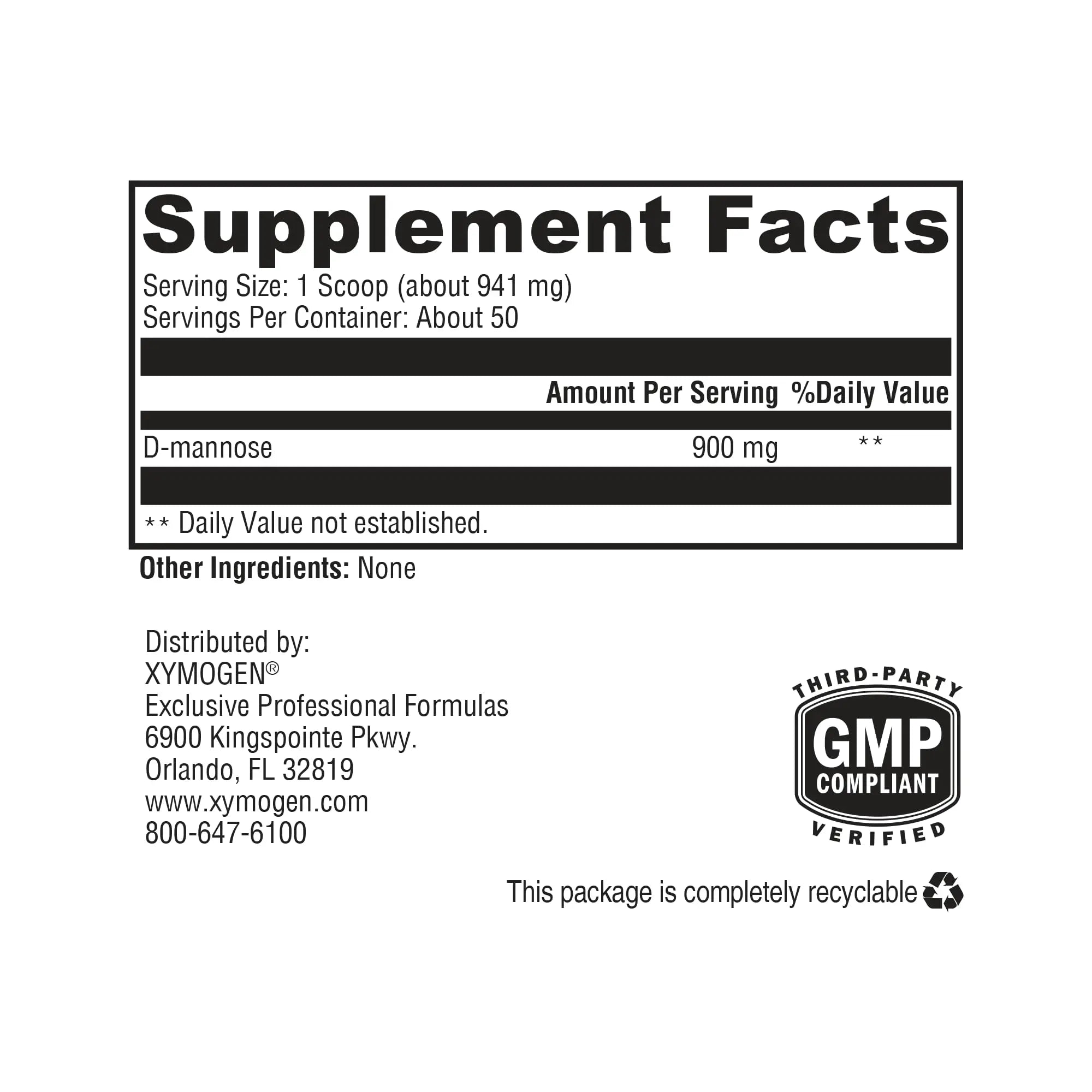 XYMOGEN UritraX - D Mannose Supplement for Urinary Tract and Bladder Health - D Mannose Powder - Health Supplements - Vegan, Gluten Free + Non GMO (1.66 oz) XYMOGENAu supplements