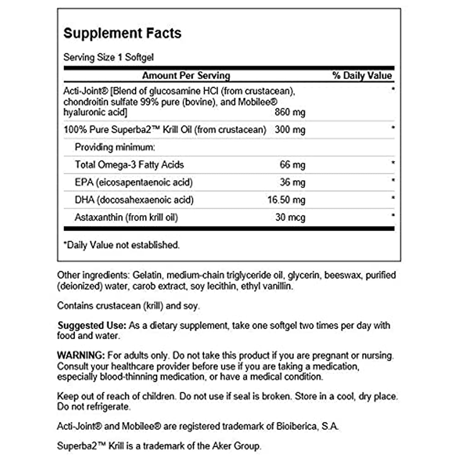 Swanson Acti-Joint Plus with Krill Oil 60 Sgels (2 Pack) SwansonAu supplements