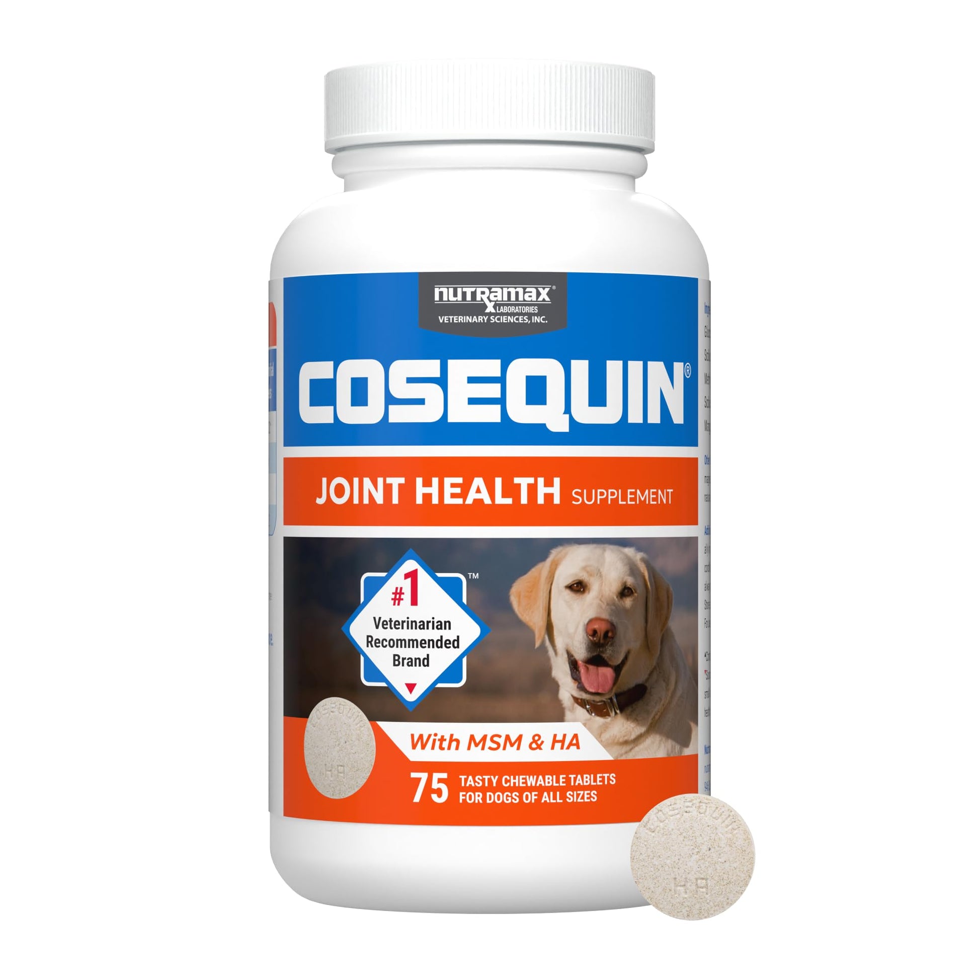 Nutramax Cosequin for Dogs Joint Health Supplement, Contains Glucosamine for Dogs, Plus Chondroitin, MSM and HA, Supports Healthy Joints, Chewable Tablets, 75 Count Nutramax LaboratoriesAu supplements