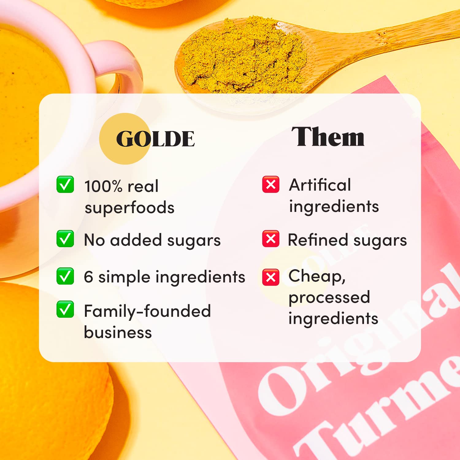 GOLDE - Superfood Latte Blend - Original Turmeric - Plant-Based w/Coconut, & Ginger - Vegan, Keto, Sugar-Free - 30 Servings GOLDEAu supplements