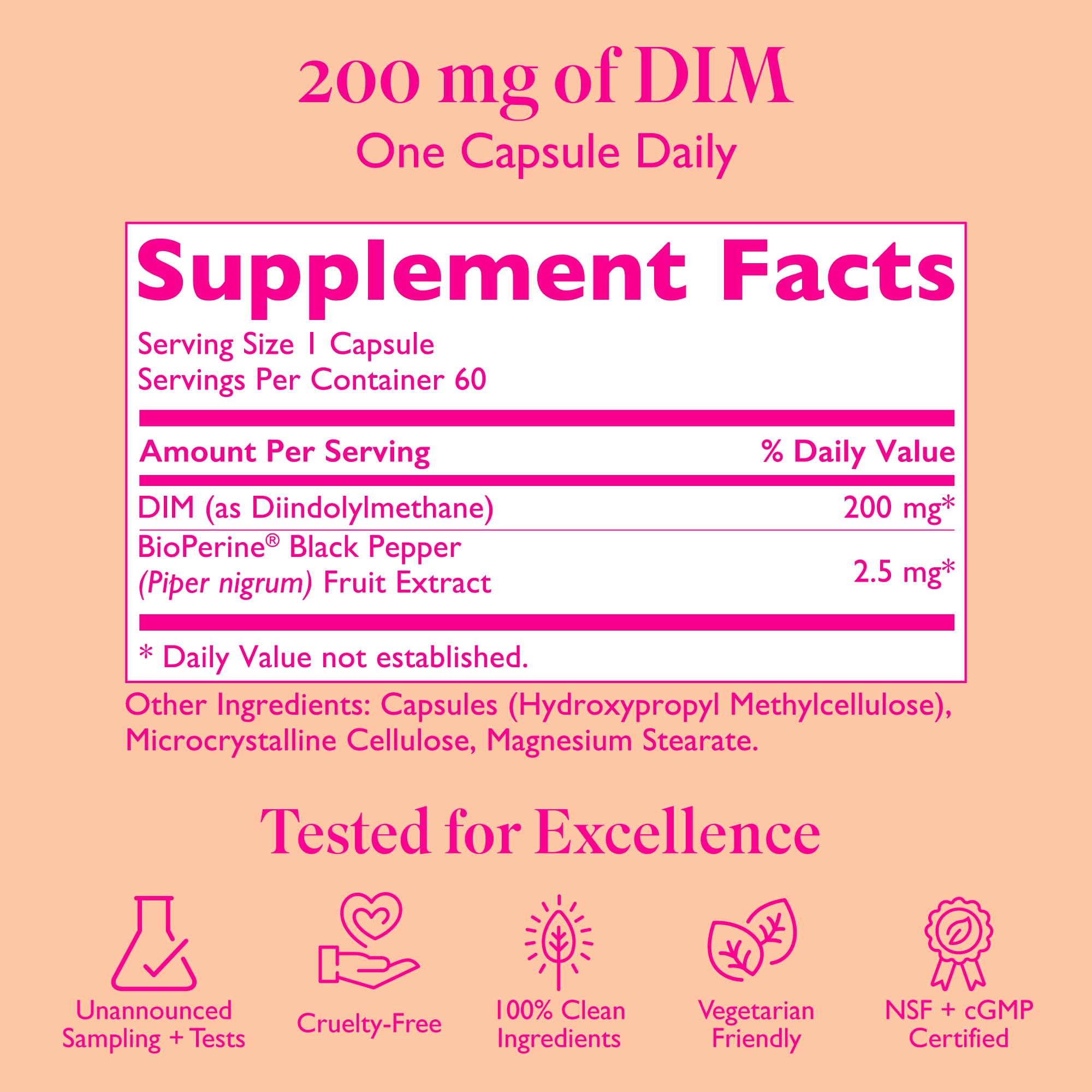 Amy Suzanne 200 DIM Supplement for Women - Estrogen Metabolism and Hormone Harmony for Menopause, Perimenopause & PMS Support - DIM Plus Bioperine for Mood Support - 60 Day Supply, Vegan Amy SuzanneAu supplements