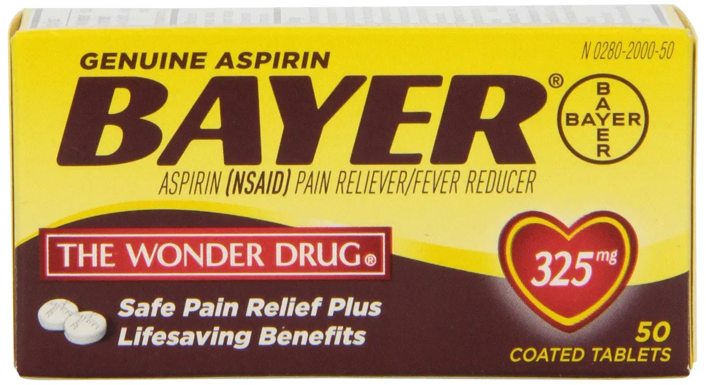 Genuine Bayer Aspirin 325mg Tablets, 50-Count (Pack of 2) BayerAu supplements