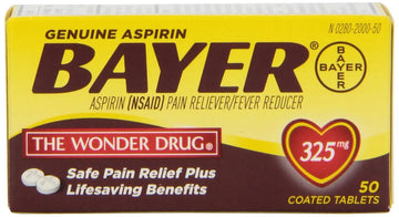 Genuine Bayer Aspirin 325mg Tablets, 50-Count (Pack of 2) BayerAu supplements