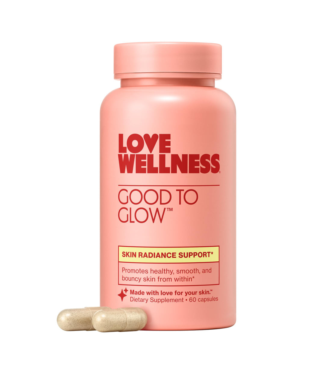 Love Wellness Good to Glow | Collagen Supplement with Biotin, Vitamin C, E, Ashwagandha & Zinc | Promotes Smooth, Glowing & Clear Skin | Enhances Smoothness & Promotes Healthy Skin | 60 Count Love WellnessUS supplements