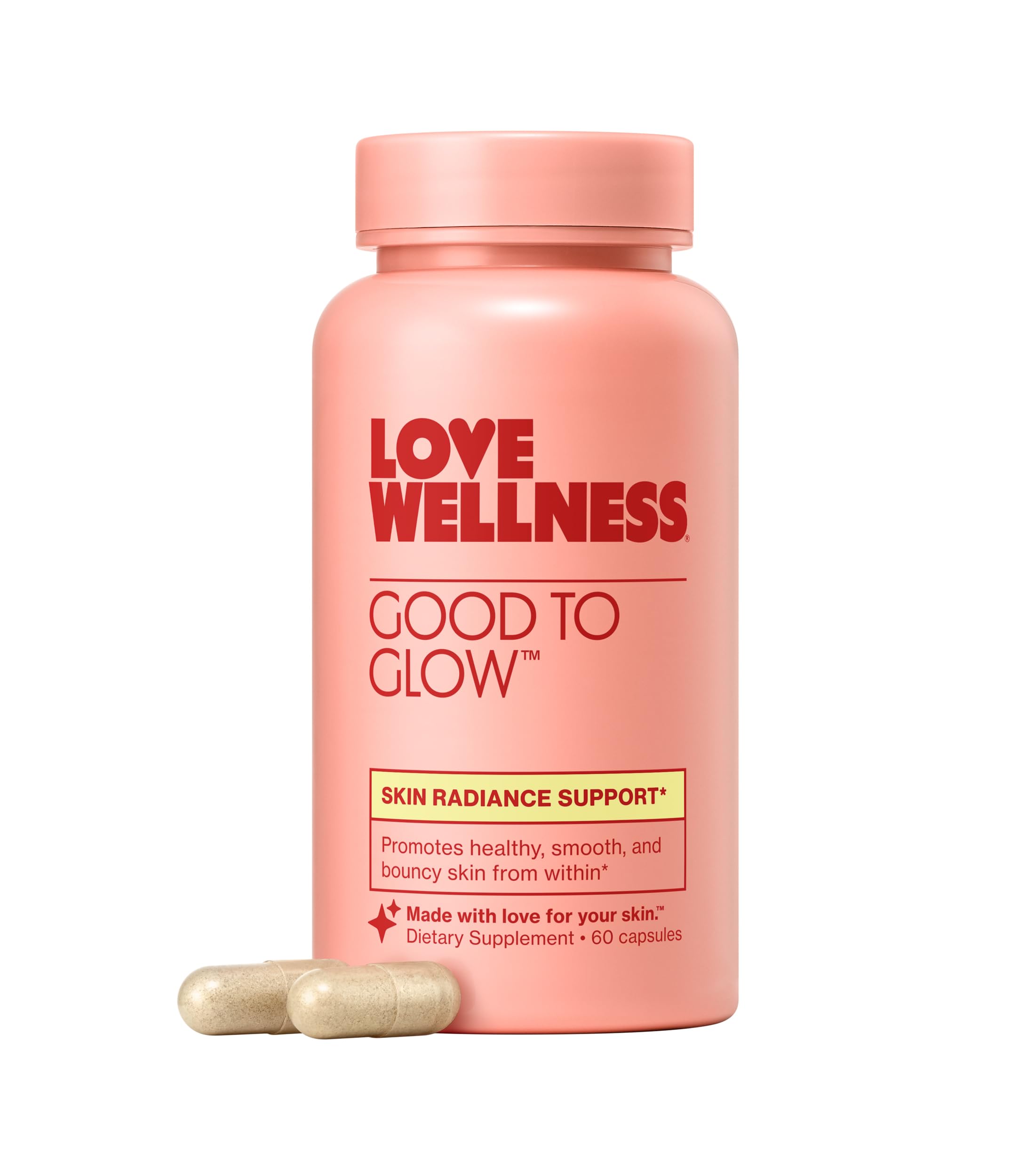 Love Wellness Good to Glow | Collagen Supplement with Biotin, Vitamin C, E, Ashwagandha & Zinc | Promotes Smooth, Glowing & Clear Skin | Enhances Smoothness & Promotes Healthy Skin | 60 Count Love WellnessUS supplements