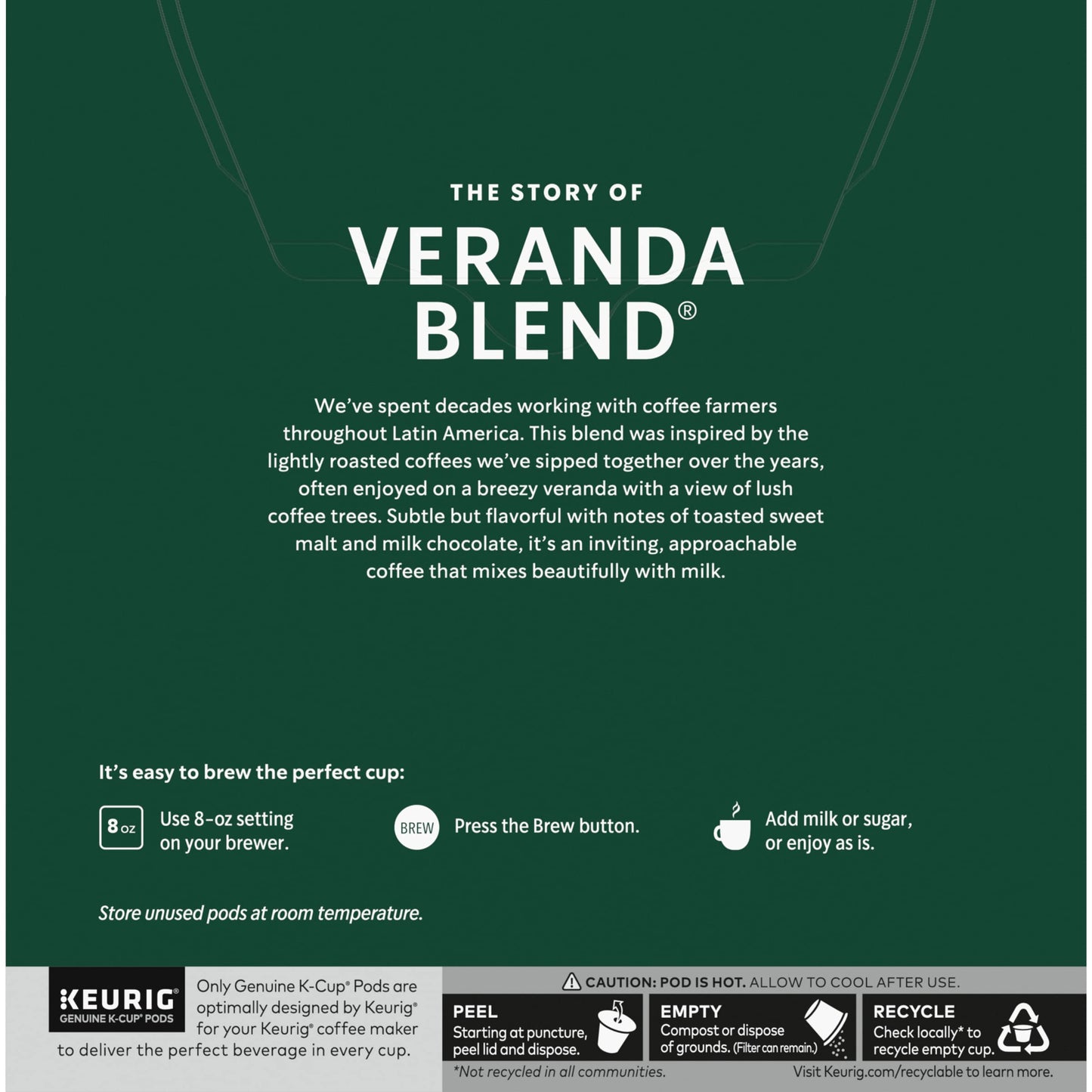 Starbucks Veranda Blend Coffee K-Cups,4/24 Pack-96 K-Cups StarbucksUS supplements