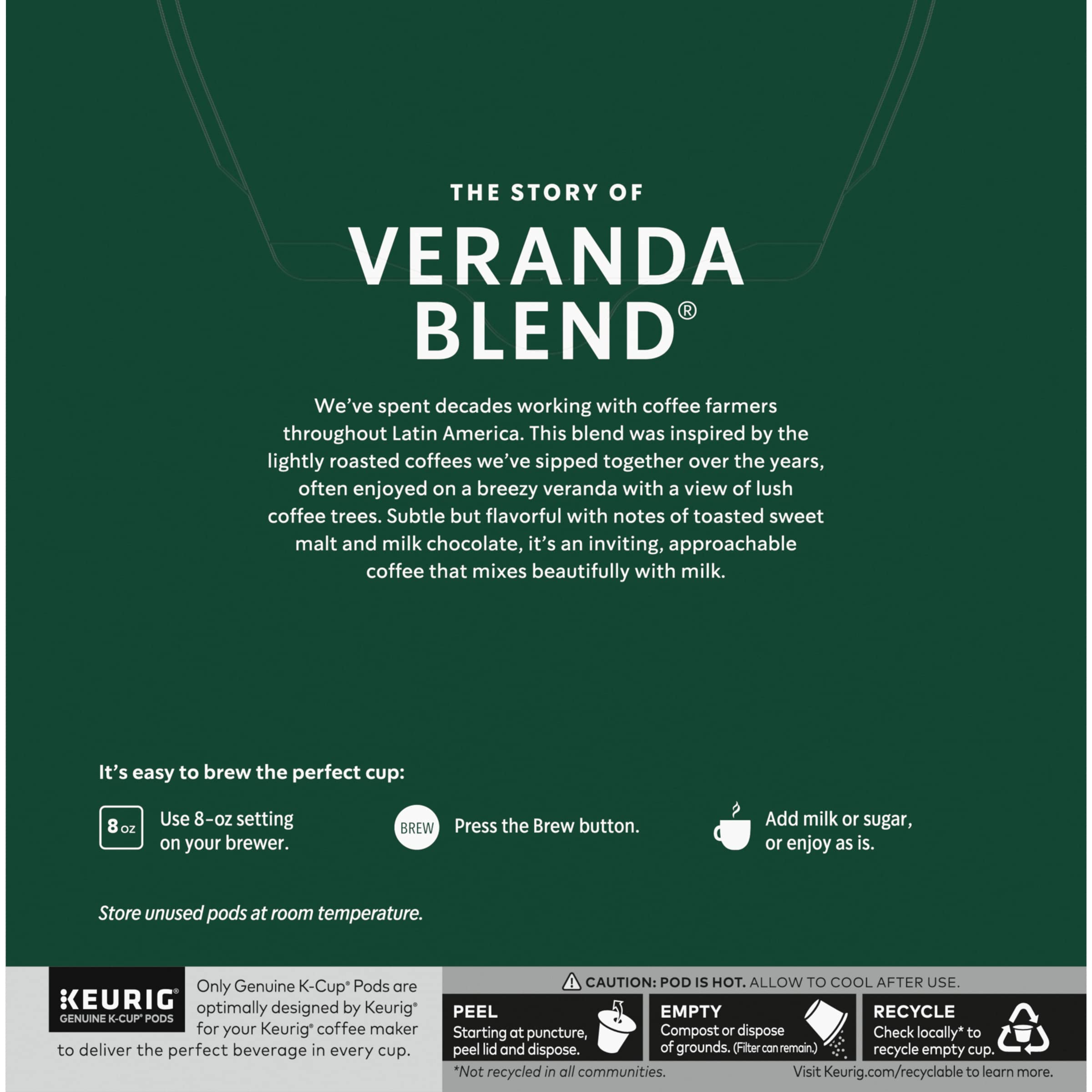 Starbucks Veranda Blend Coffee K-Cups,4/24 Pack-96 K-Cups StarbucksUS supplements