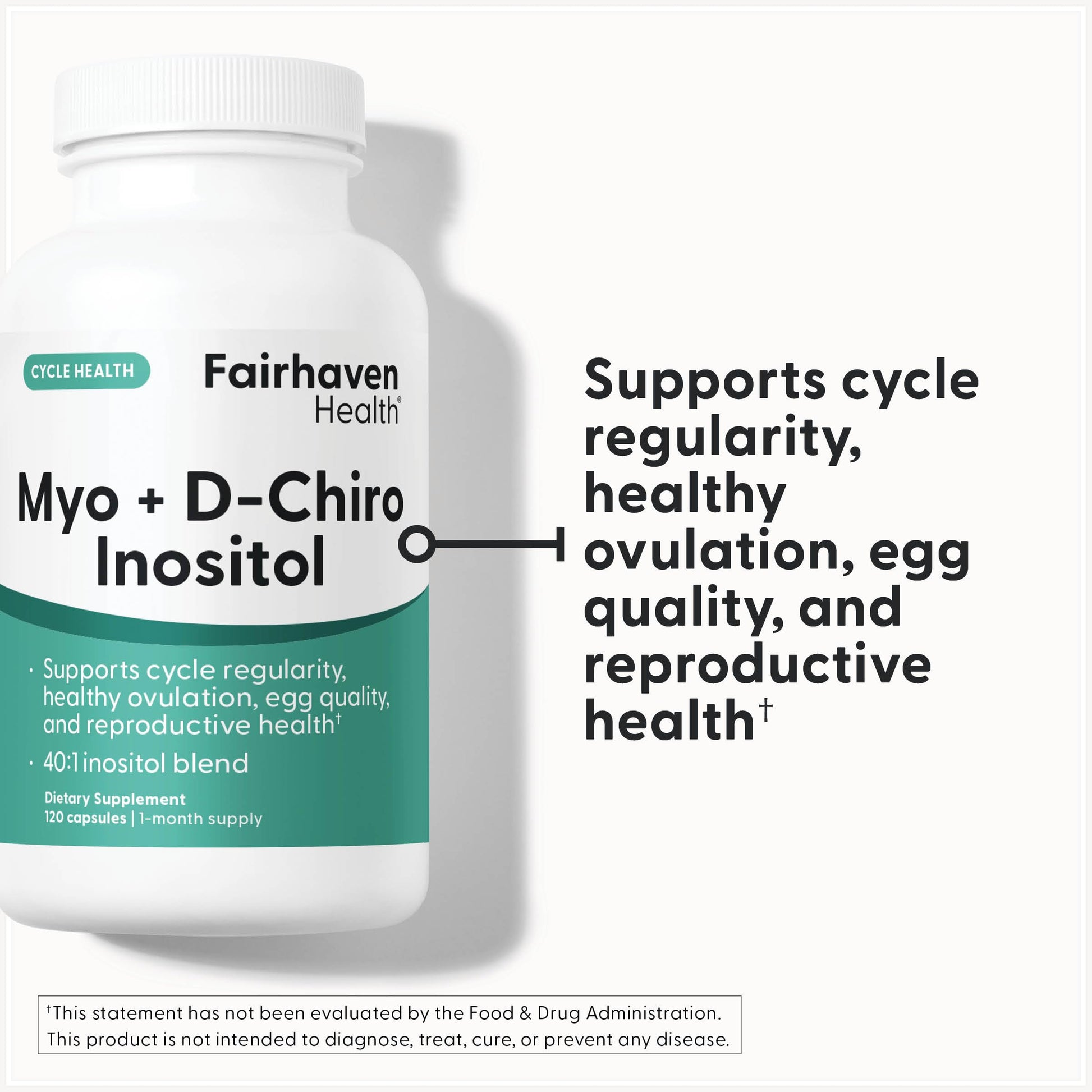 Fairhaven Health Myo-Inositol and D-Chiro Inositol Supplement for Women | 40:1 Ratio | Female Fertility Supplement for Women and Hormone Balance* | Vegan | 120 Myo & D-Chiro Inositol Capsules Fairhaven HealthAu supplements