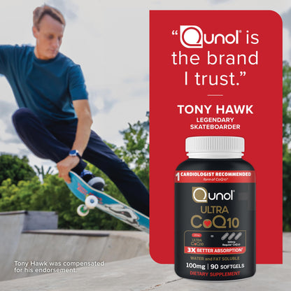 Qunol Ultra CoQ10 100mg Softgels- 3x Better Absorption, Antioxidant for Heart Health & Energy Production, Coenzyme Q10 Vitamins QunolUS supplements