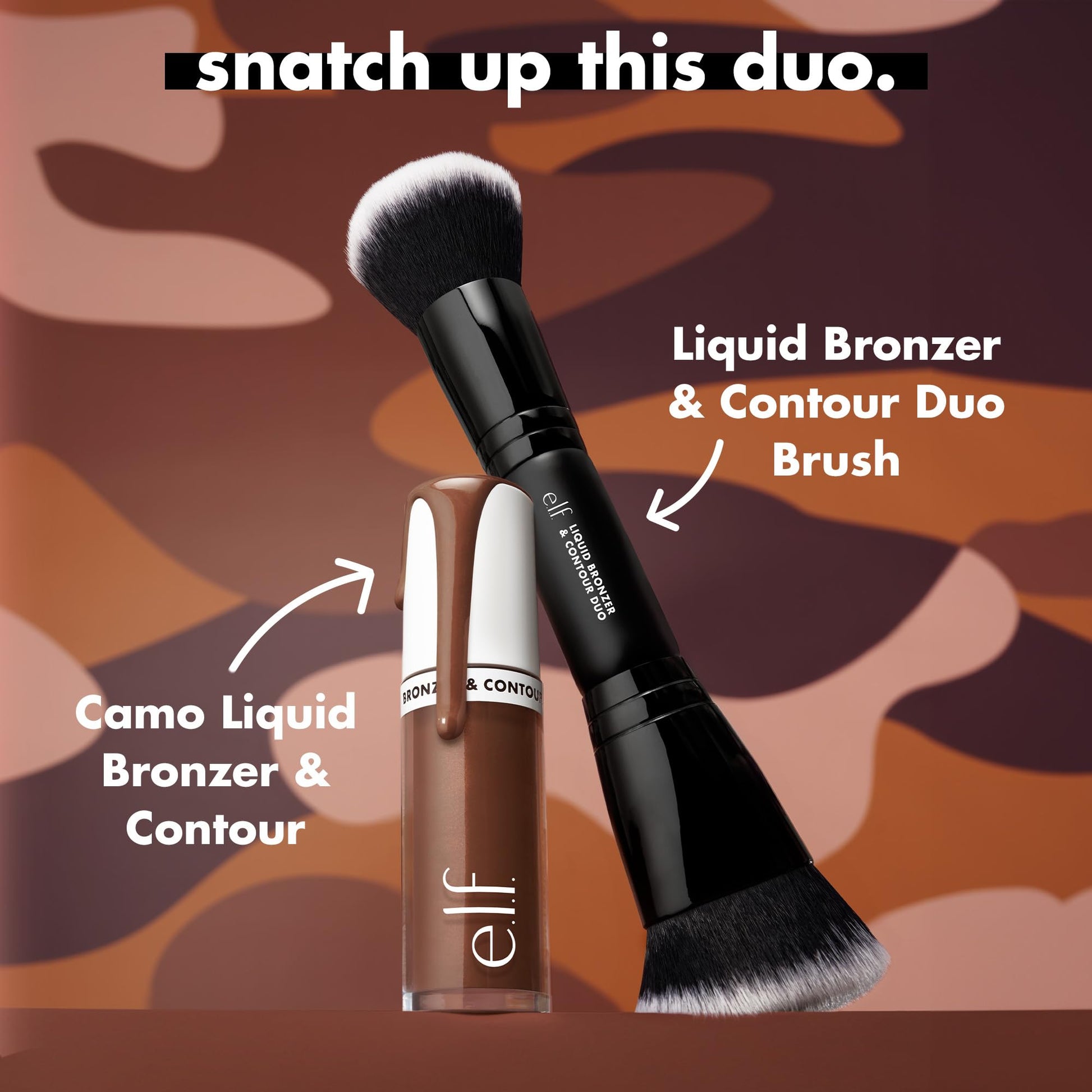 e.l.f. Liquid Bronzer & Contour Duo Brush, Silky Highly Pigmented Formula with Dual-ended Makeup Brush, Synthetic Bristles, 100% Vegan and Cruelty-Free e.l.f.Au supplements