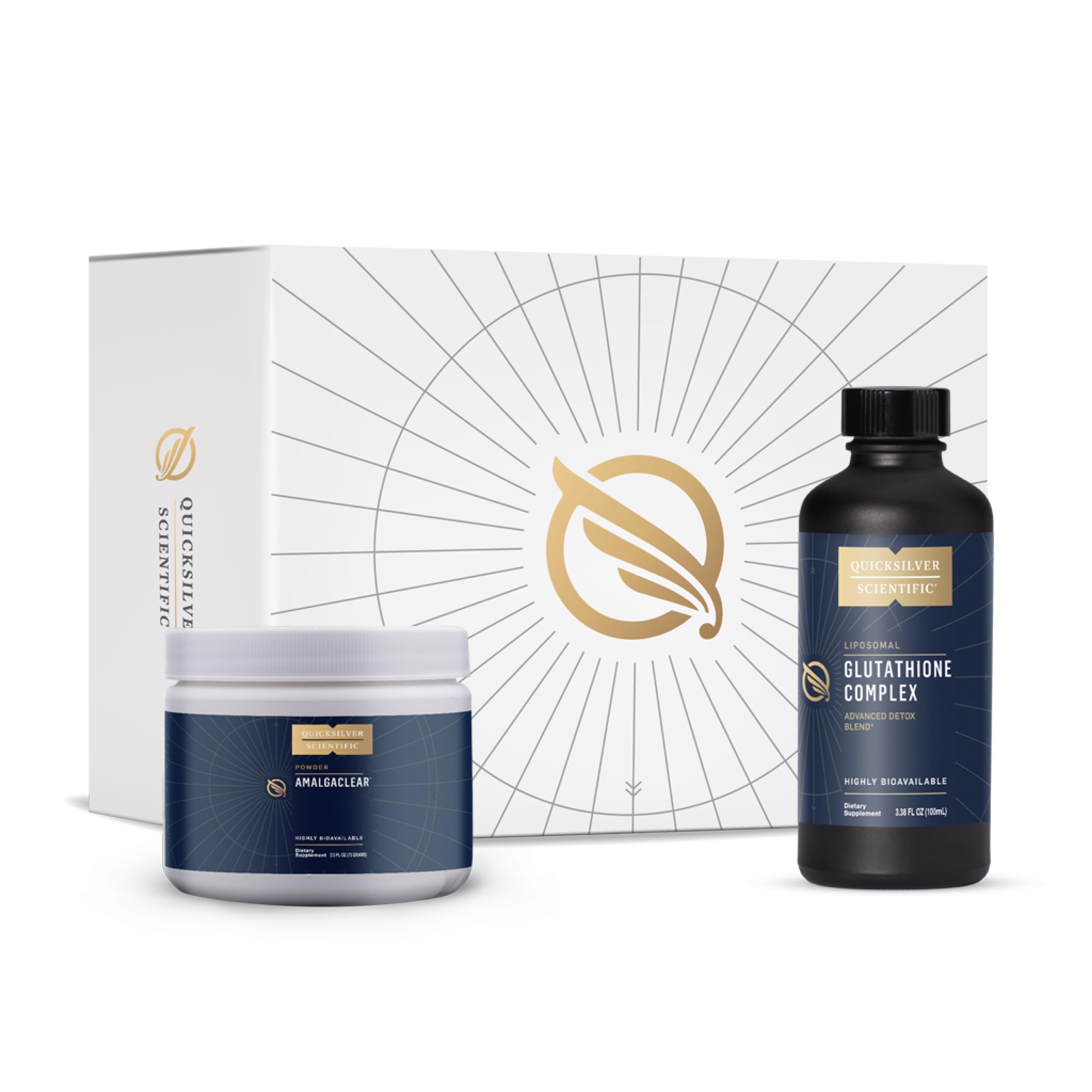 Quicksilver Scientific MerProtect Protocol - 2-Product Liver + GI Cleanse, Liposomal Glutathione Complex Supplement, Cleansing Support with Milk Thistle (2 Piece Kit with Program) Quicksilver ScientificUS supplements