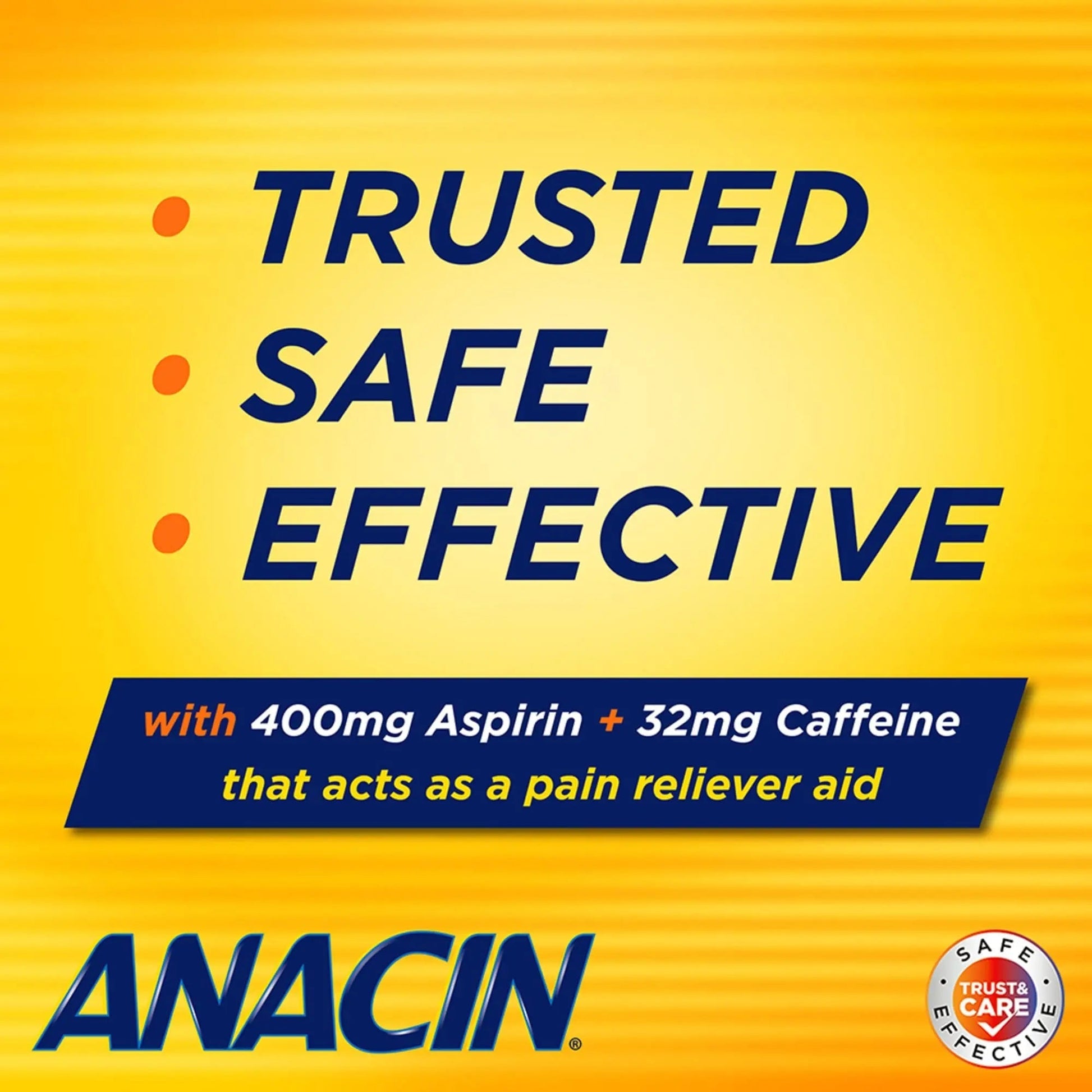 Anacin Aspirin & Caffeine Fast Pain Relief, Eases Minor Aches and Pains Due to Headache, Muscle Aches & Arthritis, 300 Count ANACINAu supplements