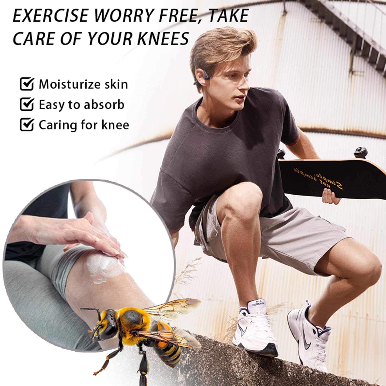 Bee Venom Joint Cream for Knees & Joints - Lightweight Moisturizing Cream for Dry Skin, Fast Absorbing & Non-Greasy Formula - Supports Comfortable Movement (2.116OZ) GenericAu supplements