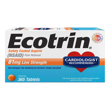 Ecotrin Low Strength Safety Coated Aspirin | NSAID | 81mg | 365 Tablets EcotrinAu supplements
