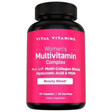 Vital Vitamins Women's Multivitamin Complex - Made with Multi-Collagen Blend, Hyaluronic Acid, & MSM - Beauty Multivitamins - with Vitamin A, C, E, B6, B12, D3-60 Capsules Vital VitaminsAu supplements