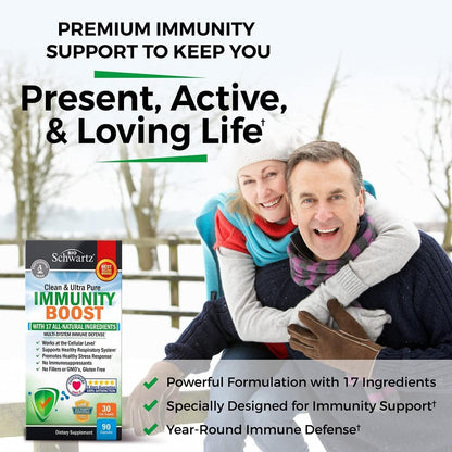 Immune Support Supplement with Vitamin C 1000mg Zinc Elderberry Extract Ginger BioSchwartzUS supplements