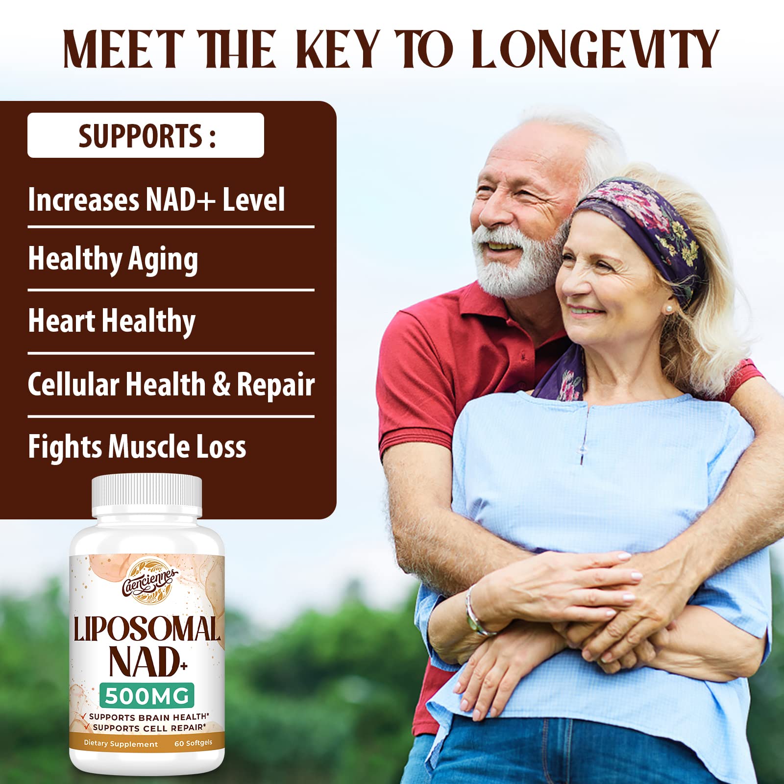 Liposomal NAD+ 500 MG Supplement, True NAD Plus Supplement, Superior Absorption, Boost NAD+ More Efficient Than Nicotinamide Riboside for Cellular Energy, Healthy Aging, 120 Serving CaenciennesAu supplements