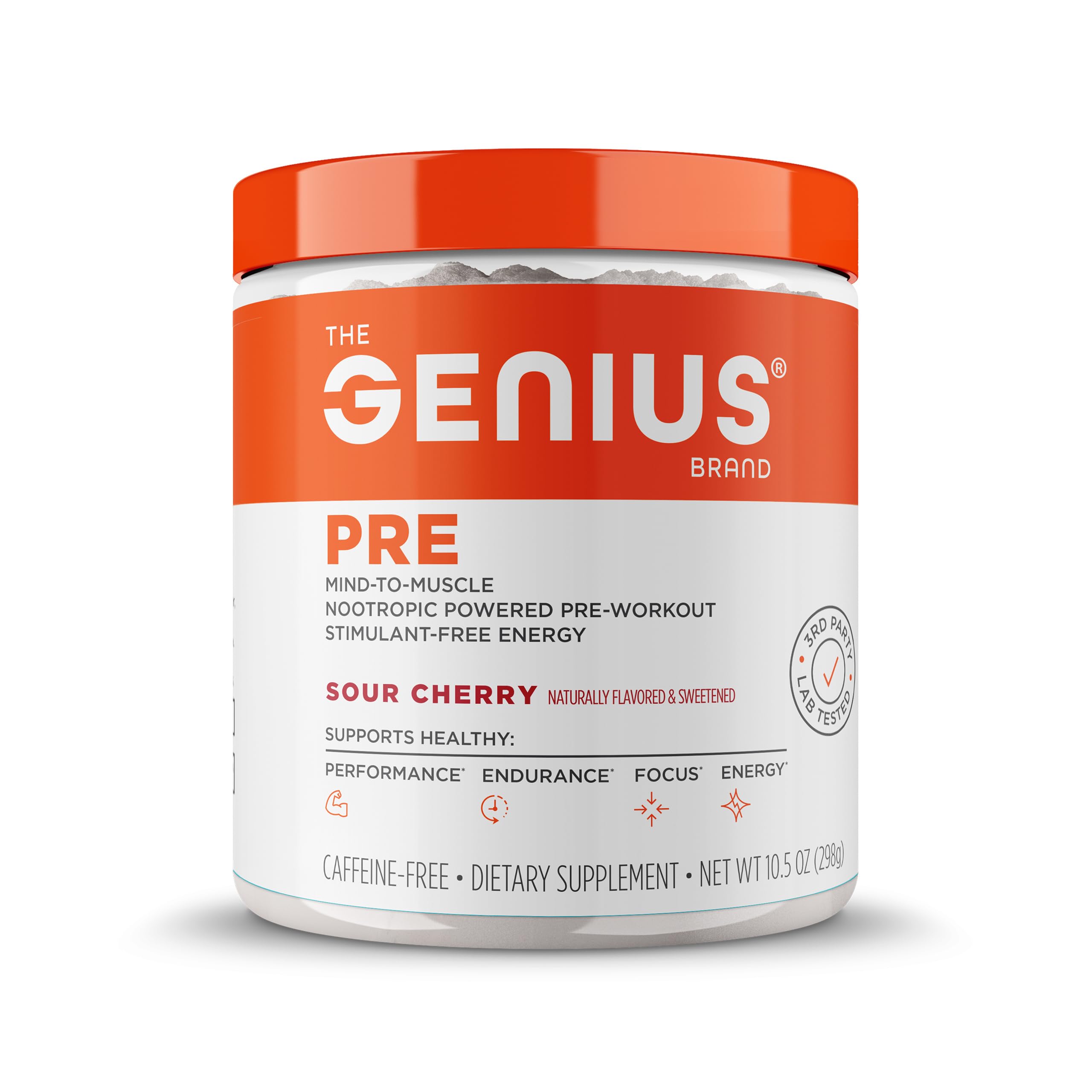 The Genius Brand Genius Pre - Clean Pre-Workout Powder for Energy, Focus & Fitness Support - No Artificial Flavors, Preservatives, or Proprietary Blends - Non-GMO - 20 Servings - Sour Cherry The Genius BrandUS supplements