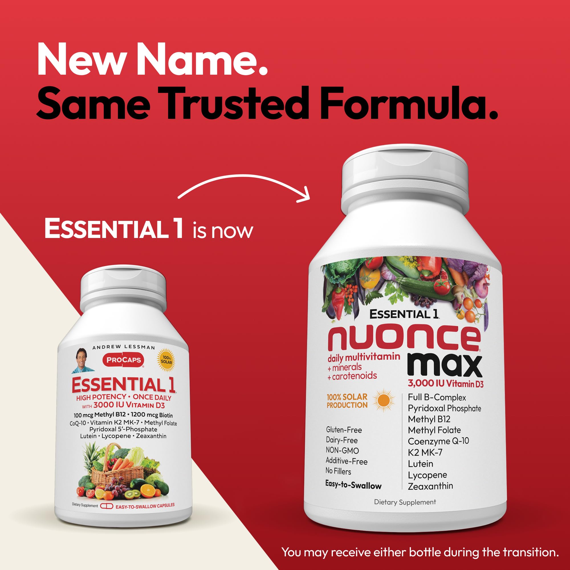 ANDREW LESSMAN Essential-1 nuonce max Multivitamin 3000 IU Vitamin D3 360 Small Capsules. 100 mcg Methyl B12 ANDREW LESSMANAu supplements