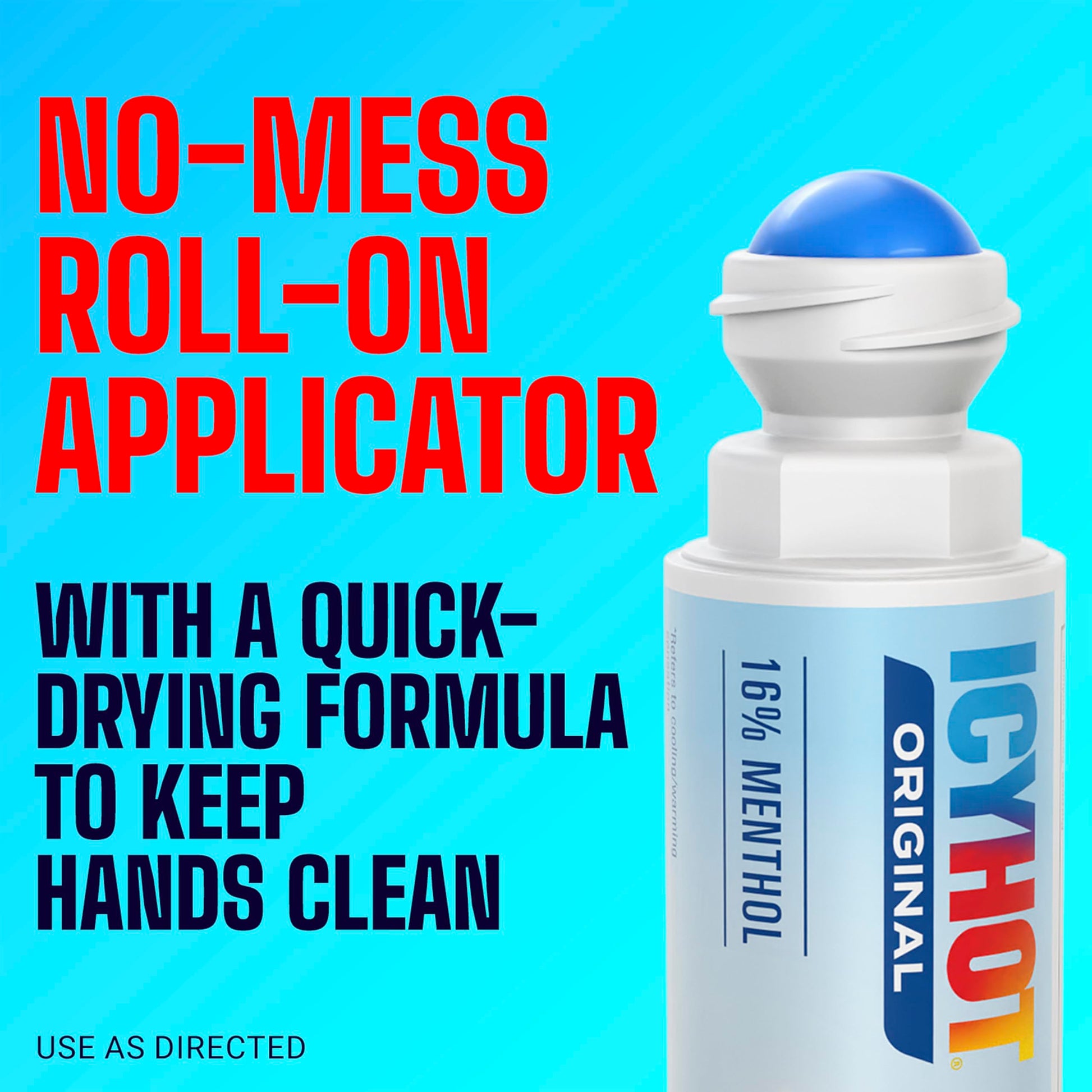 Icy Hot Original Pain Relief No-Mess Roll-On Applicator, Fast-Acting Pain Relief with Max Strength Menthol 16%, Contrast Therapy for Backaches, Joints, Muscle Strains and Arthritis, 2.5 oz Icy HotAu supplements
