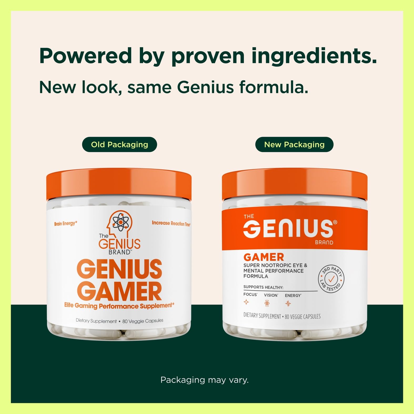 Genius Gamer, Gaming Focus Supplement, 80 Pills - Elite Nootropic Performance Booster - Boost Brain & Mental Clarity, Reaction Time & Concentration - Blue Light Support with Lutemax The Genius BrandUS supplements