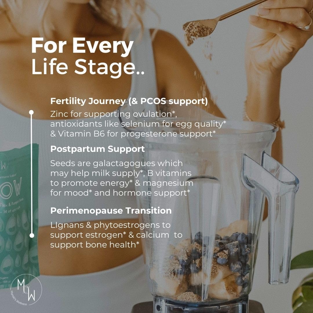Manski's Wellness Glow & Radiant Seed Cycle Kit | PMS Support | Organic Seed Cycling | Natural Hormone Balance | Ease Cramps | Mitigate Cycle Symptoms | Vegan Supplement Manski's WellnessAu supplements