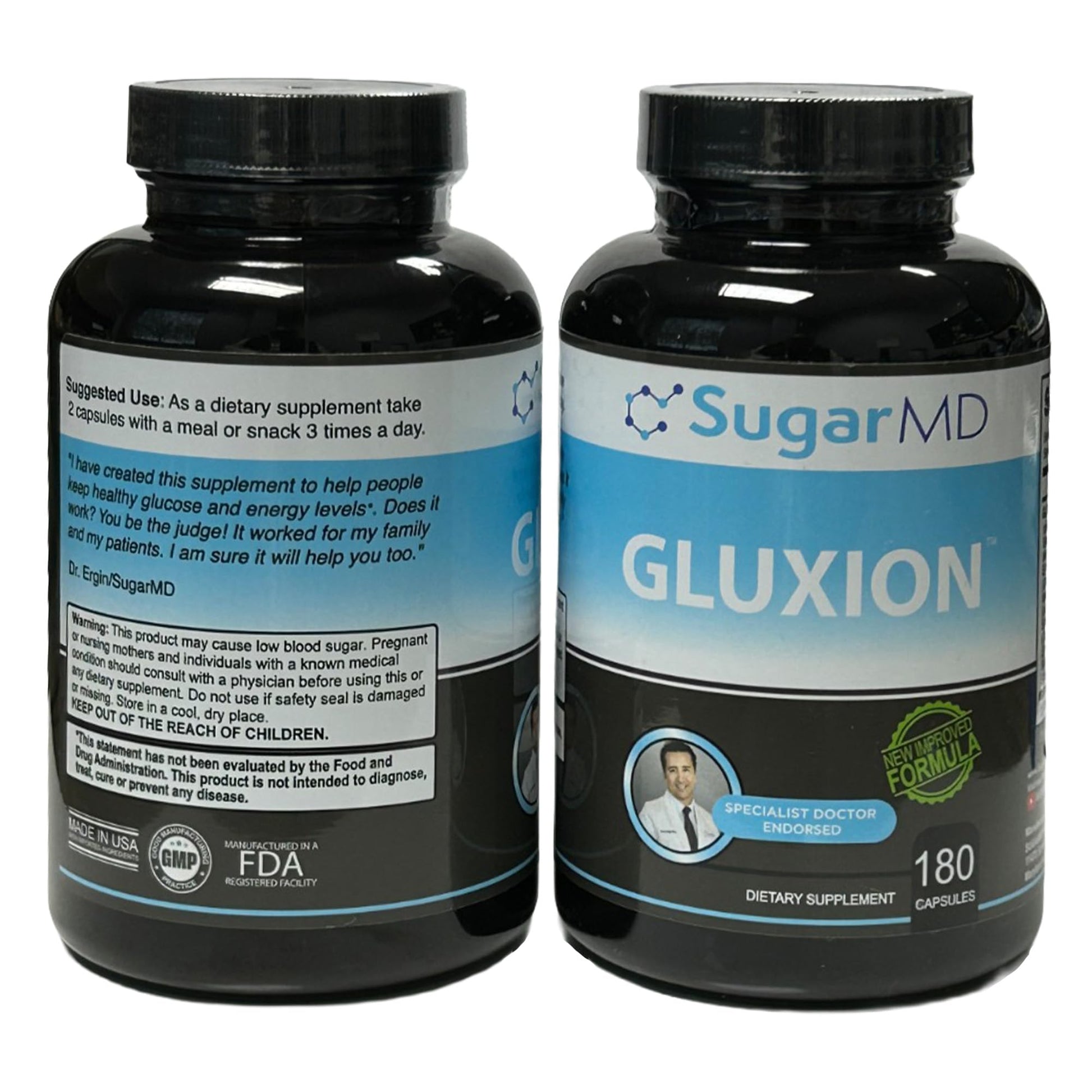 SugarMD GLUXION 3X Strength Formula | Advanced Botanical & Nutrient Blend for Spike Control| Vegan, Non-GMO, 180 Capsules SugarMDAu supplements