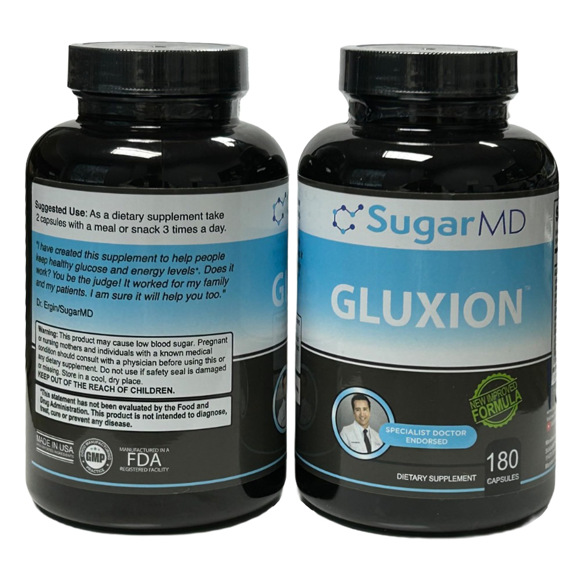 SugarMD GLUXION 3X Strength Formula | Advanced Botanical & Nutrient Blend for Spike Control| Vegan, Non-GMO, 180 Capsules SugarMDAu supplements