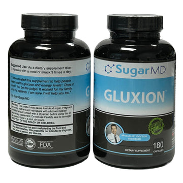 SugarMD GLUXION 3X Strength Formula | Advanced Botanical & Nutrient Blend for Spike Control| Vegan, Non-GMO, 180 Capsules SugarMDAu supplements