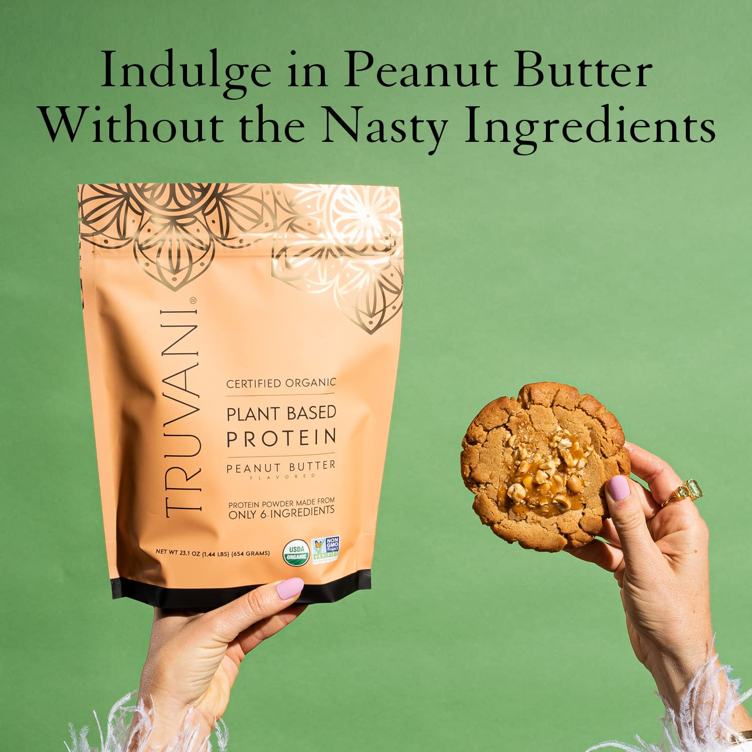 Truvani Organic Vegan Protein Powder Peanut Butter - 20g of Plant Based Protein, Powder TruvaniUS supplements