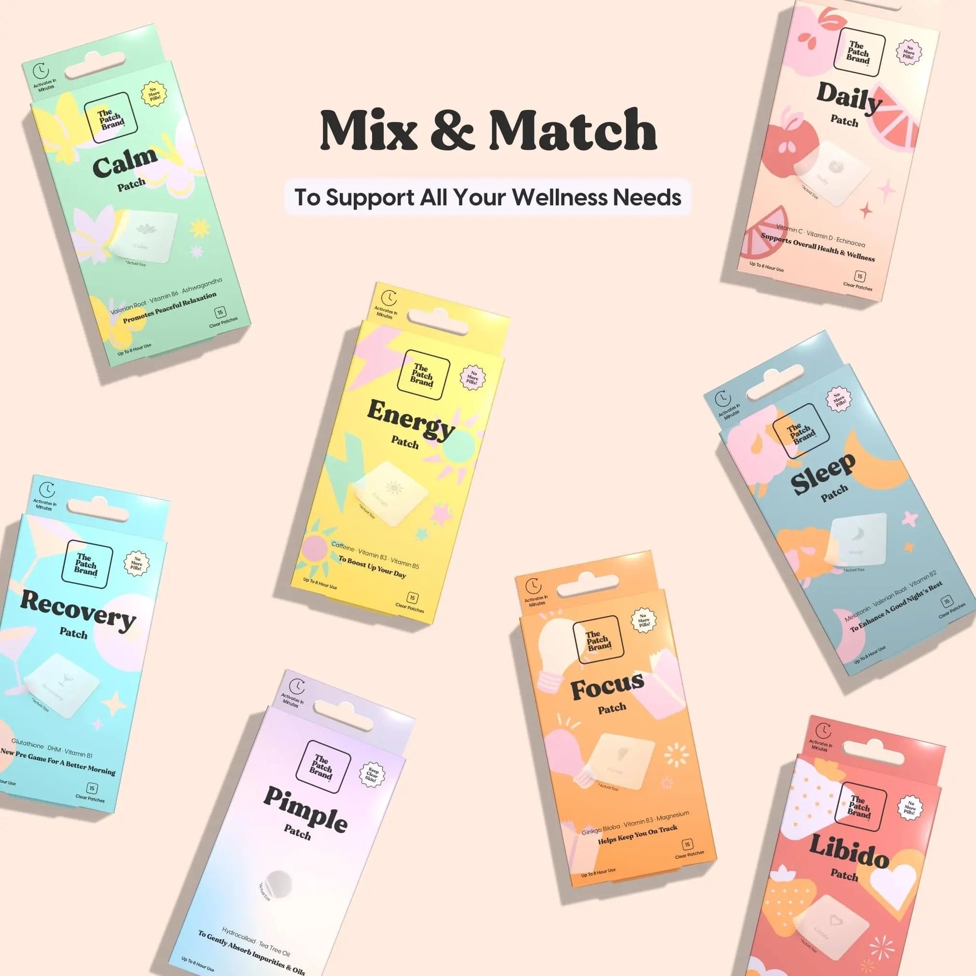 The Patch Brand Daily Support Patches | Natural Wellness Infused with Vitamin C, Zinc Citrate, Vitamin D, Ginko Biloba and Echinacea The Patch BrandAu supplements