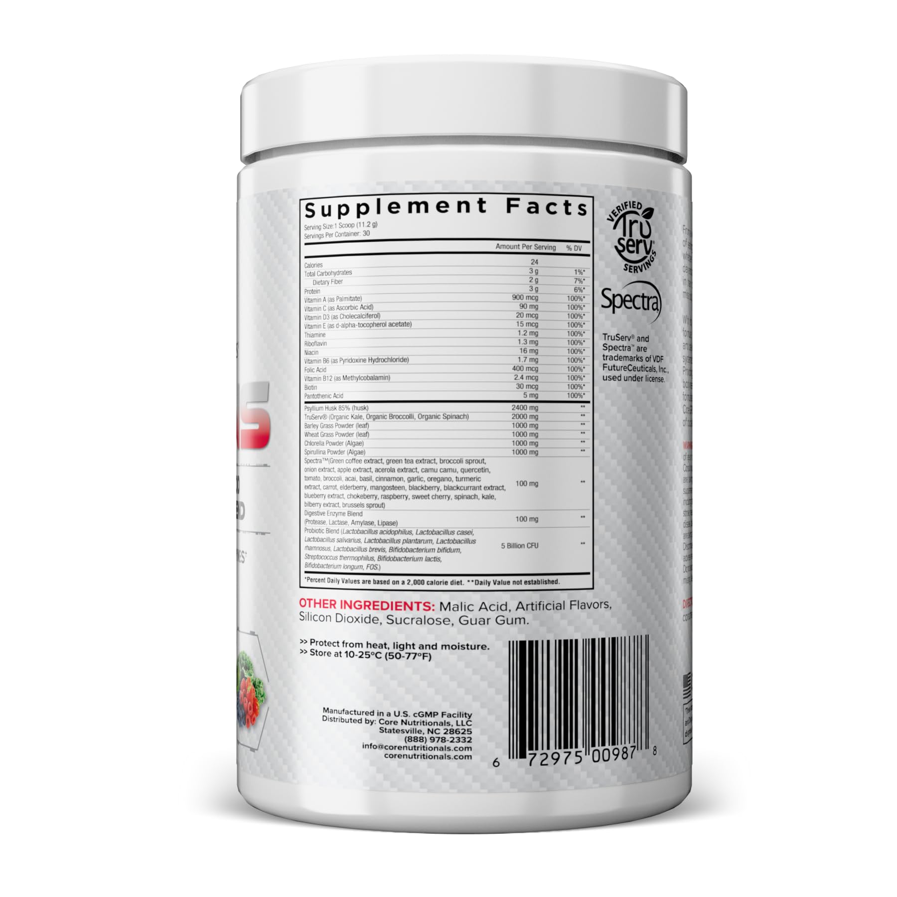 Core Nutritionals Greens | Premium Superfood Reds & Greens Blend | 5 Billion CFU Probiotics, Digestive Enzymes, & Antioxidants | 30 Servings (Berry Bliss) Core NutritionalsAu supplements