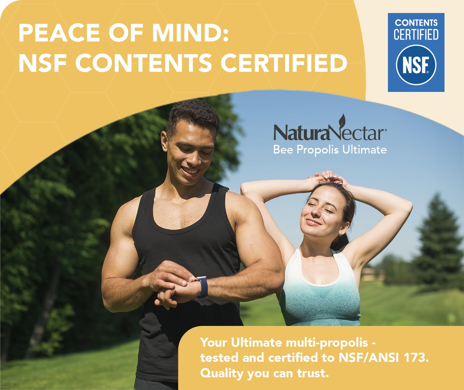 NaturaNectar - Ultimate Bee Propolis Capsules - NSF Contents Certified -Brazilian Red, Brown, & Green - Gluten-Free Supplement with Flavonoids - Naturally Sourced Through Ethical Beekeeping (60pcs.) NaturaNectarAu supplements