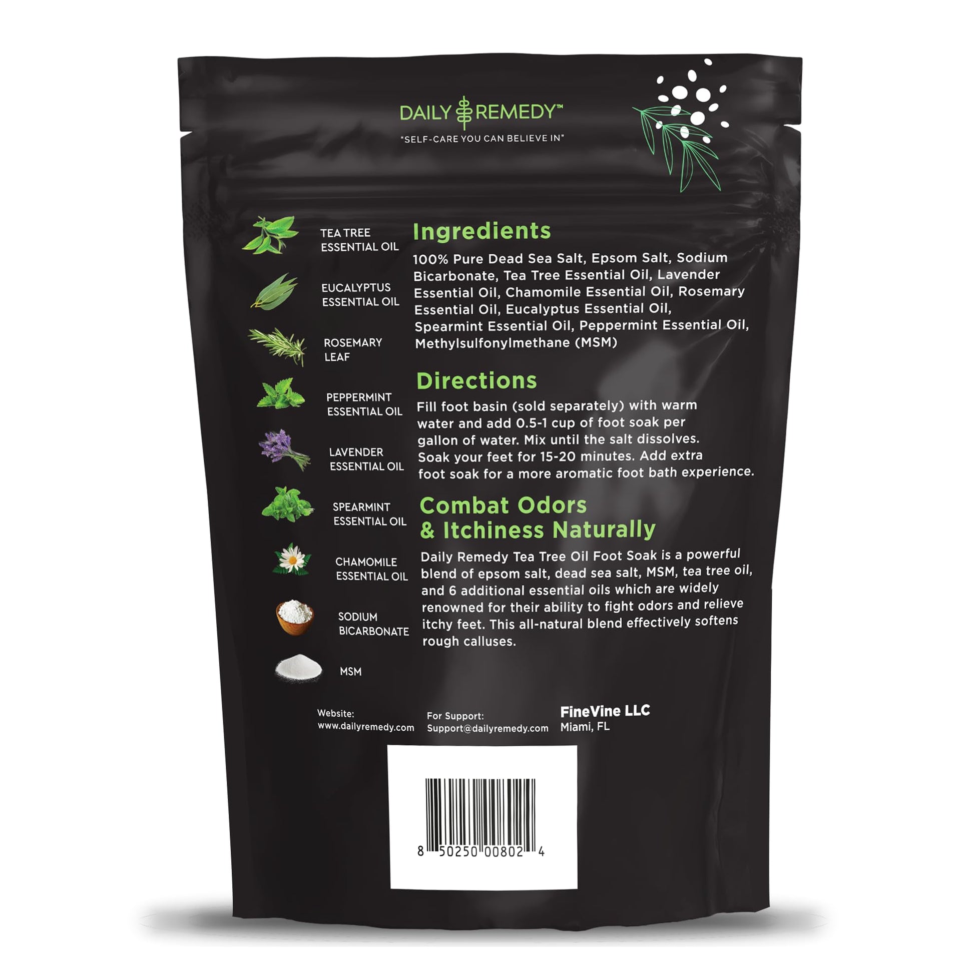 Tea Tree Oil Foot Soak with Epsom Salt - Made in USA - for Toenail Athletes Foot DAILY REMEDYUS supplements