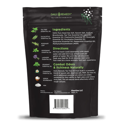 Tea Tree Oil Foot Soak with Epsom Salt - Made in USA - for Toenail Athletes Foot DAILY REMEDYUS supplements