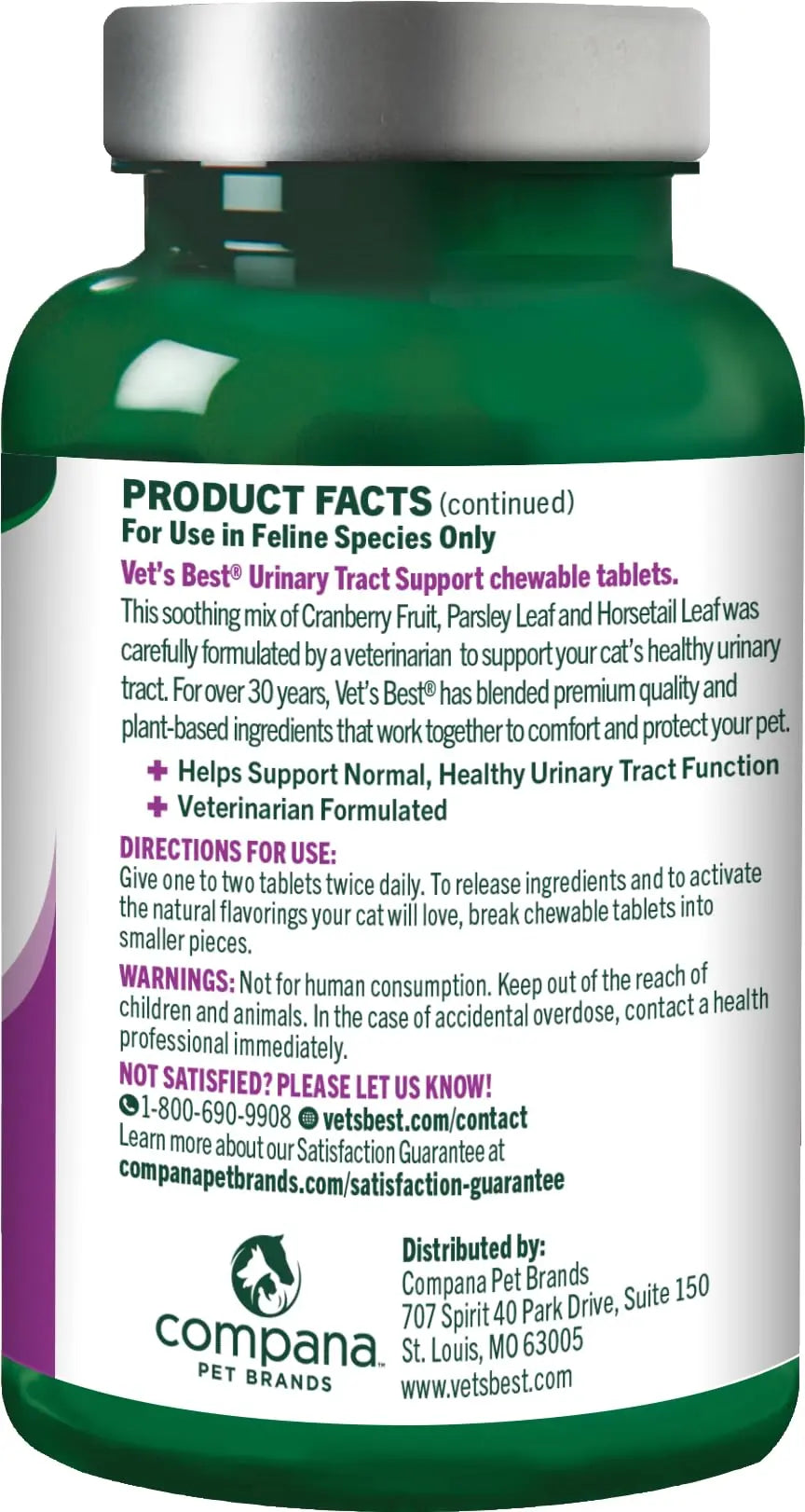 Vet's Best Cat Urinary Supplement, Urinary Tract Support Chewable for Cats, Supports A Healthy Urinary Tract in Cats, 60 Chewable Tablets Vet's BestAu supplements