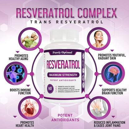 Premium Resveratrol Supplement 1500mg - Max Strength, Trans Resveratrol Capsules Purely OptimalUS supplements