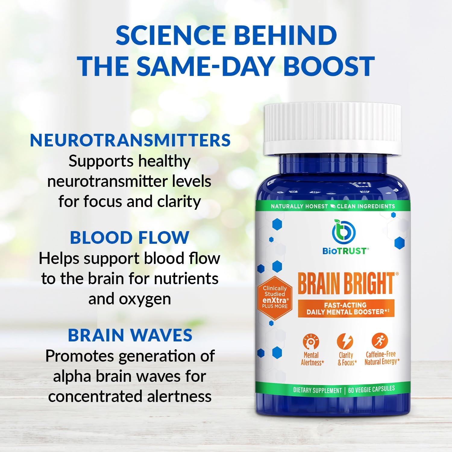 BioTrust Brain Bright – Daily Nootropic Boost for Focus, Concentration, Mental Clarity – Caffeine Free Nootropics Brain Support Supplement – Thai Ginger, Ginkgo, Folate, L-Theanine – 30 Servings BioTrustAu supplements