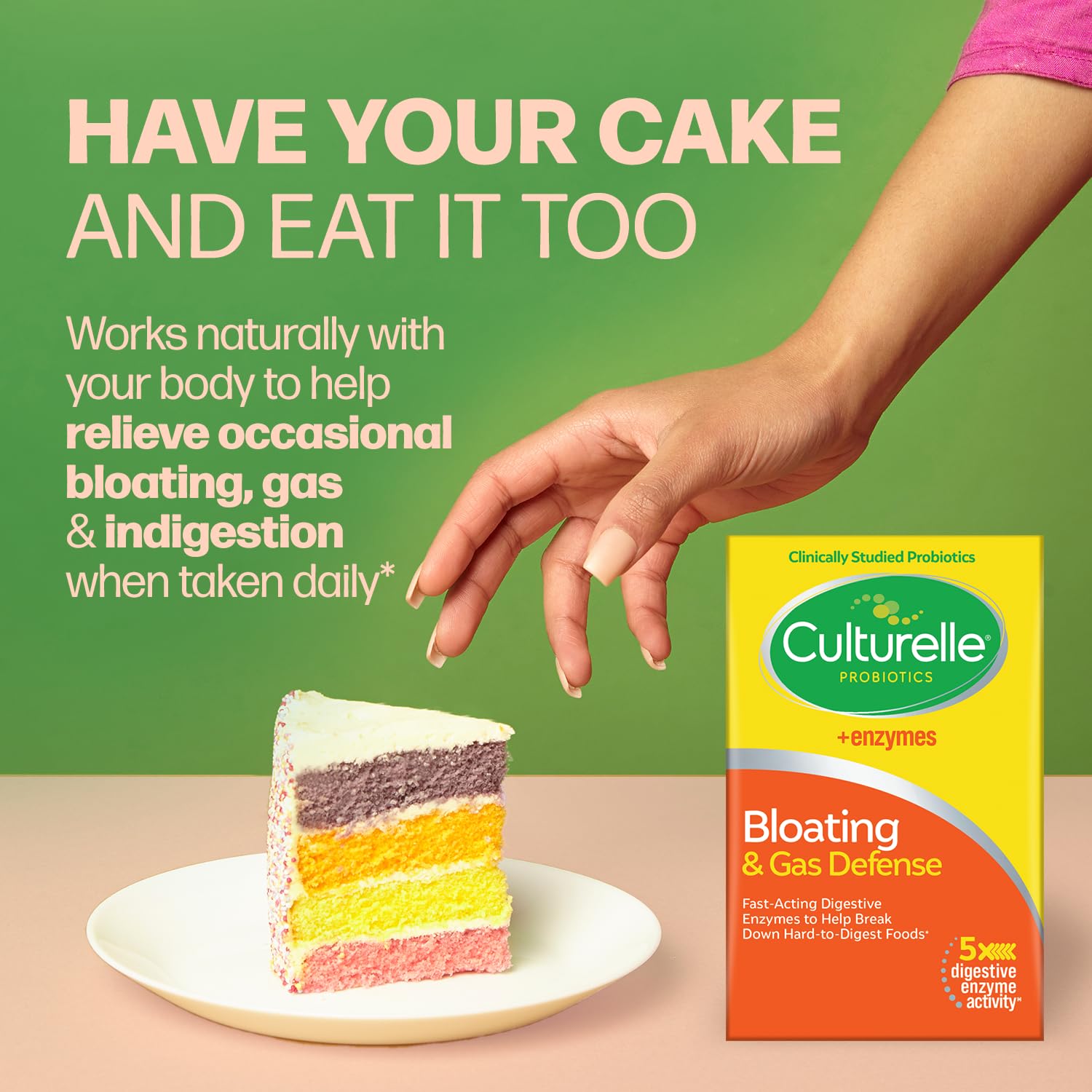 Culturelle Bloating & Gas Defense, Digestive Enzymes & Probiotics for Digestive Health, 30 Capsules, Supports Occasional Indigestion & Discomfort CulturelleAu supplements
