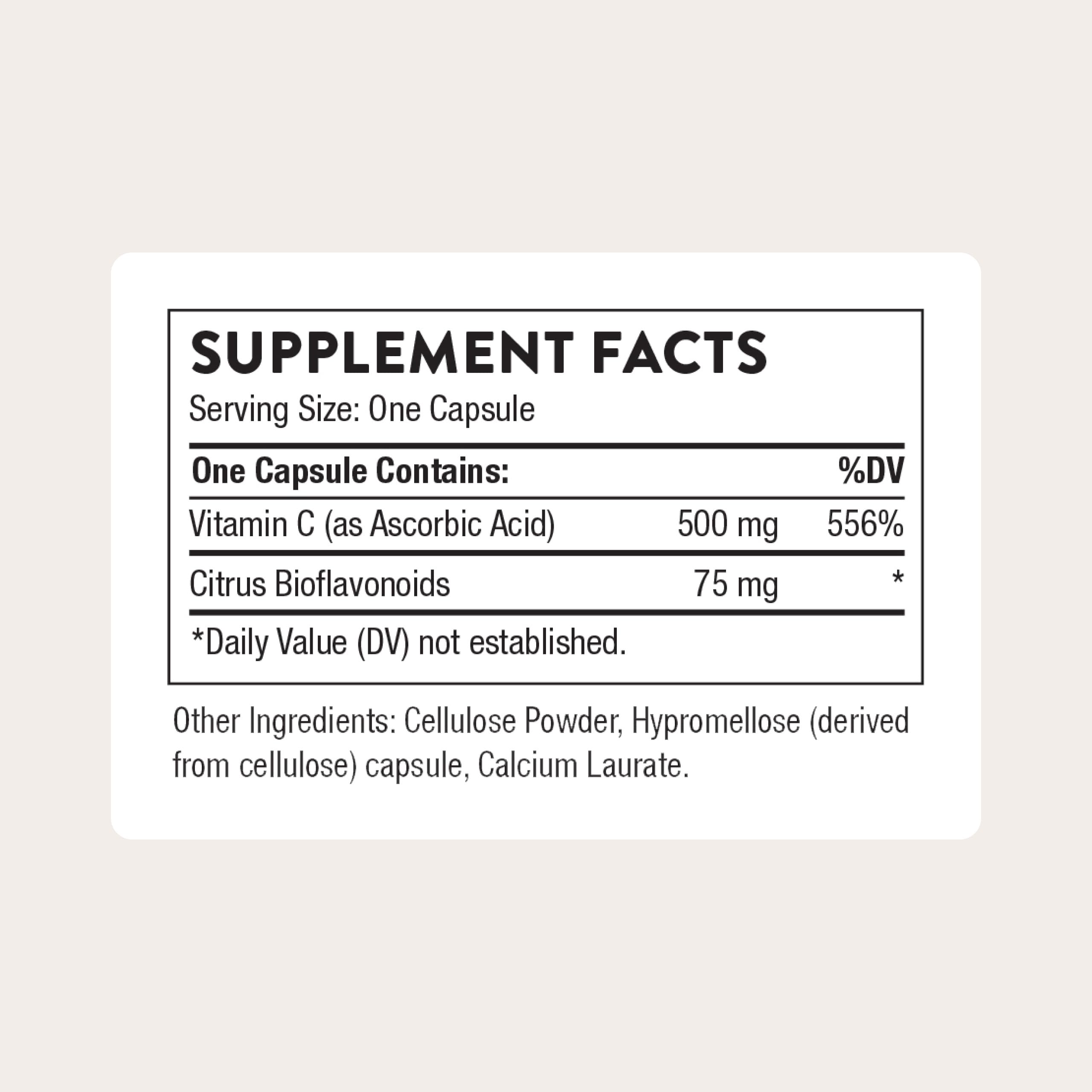 THORNE - Vitamin C 500 mg - Blend of Vitamin C and Citrus Bioflavonoids from Oranges - Supports Immune System, Cellular Energy Production & Collagen Production* - Third-Party Certified - 90 Servings THORNEAu supplements
