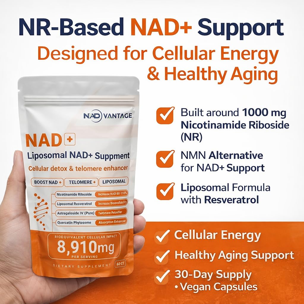 Eternaroot NAD+ 5D Matrix - High Potency NAD Precursor - 1000mg Nicotinamide Riboside (NR) + Liposomal Resveratrol - Clean Vegan Formula - Cellular Energy & Immune Support EternarootAu supplements