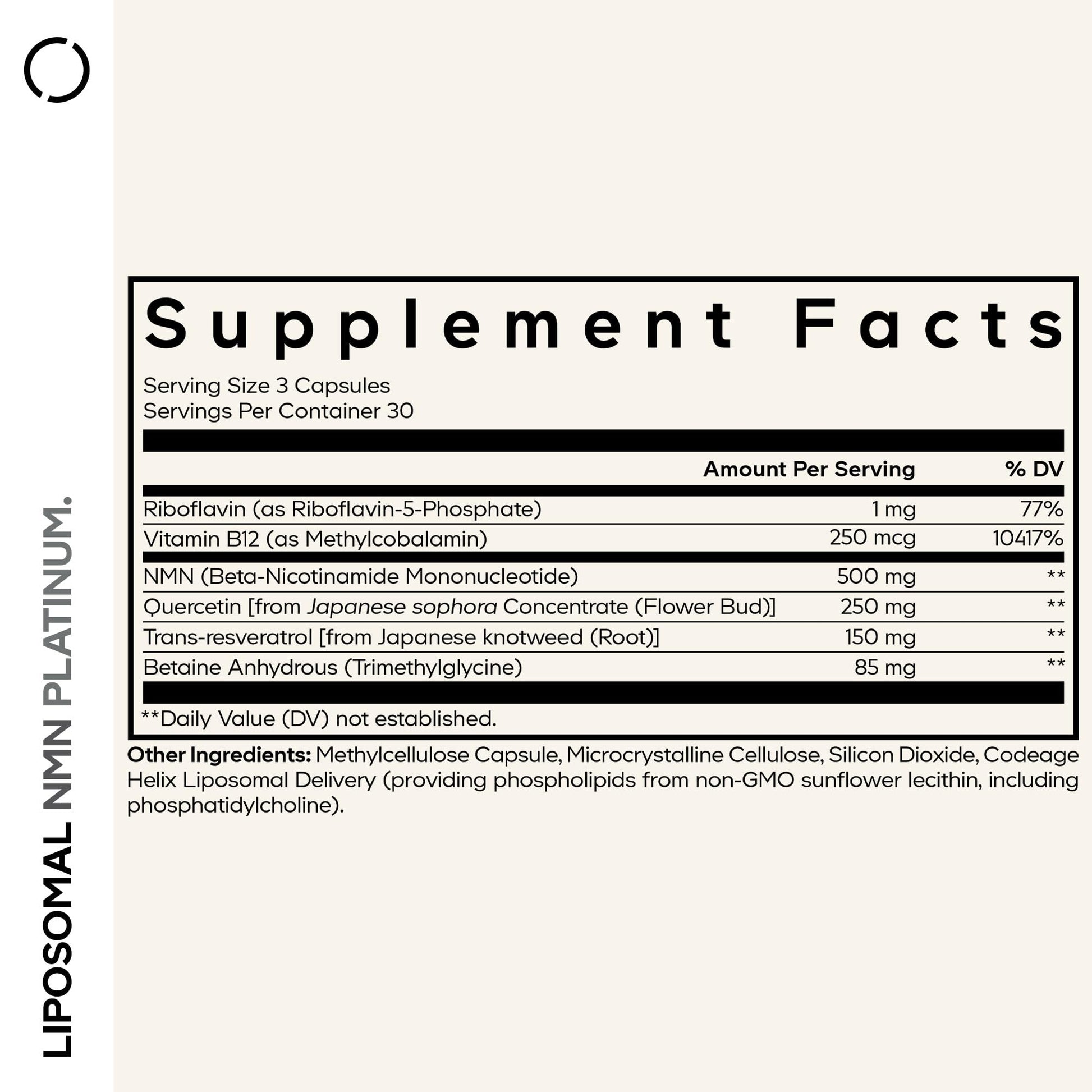 Codeage Liposomal NMN Platinum - 500 mg NMN Supplement, Nicotinamide Mononucleotide, NAD Precursor - Quercetin, Resveratrol, Betaine TMG, Vitamin B2 Riboflavin & Vitamin B12 - Non-GMO - 90 Capsules CodeageAu supplements