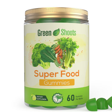 Greenshoots Super Food Gummies with Super Greens Blend, Vitamin A & C – Broccoli, Spinach, Moringa & Chlorella – Vegan, Sugar Free, Daily Nutrition Support, 60 Gummies GreenshootsAu supplements