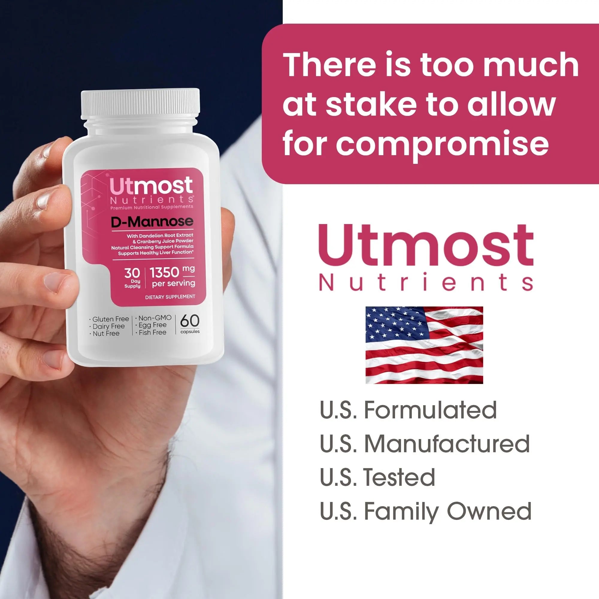 Utmost Nutrients Urinary Defense D-Mannose Supplement - Urinary Health for Women - Optimized Clinical Strength Formula Cleanses, Flushes and Rebuilds The Urinary System Utmost NutrientsAu supplements