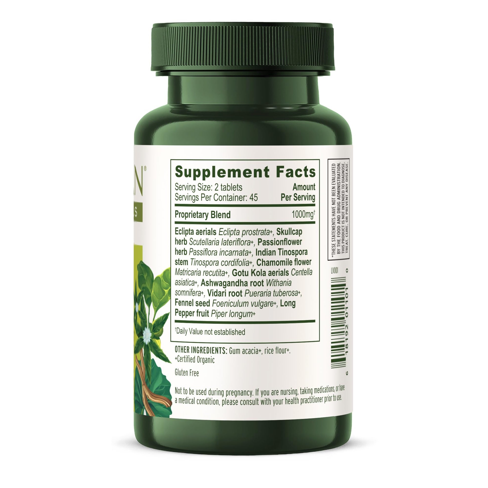Banyan Botanicals Organic Tranquil Mind – Nervous System Support & Physical Relaxation Supplement – with Skullcap, Passionflower & Gotu Kola – Non-Drowsy Systemic Grounding – 90 Tablets – USDA Organic Banyan BotanicalsAu supplements