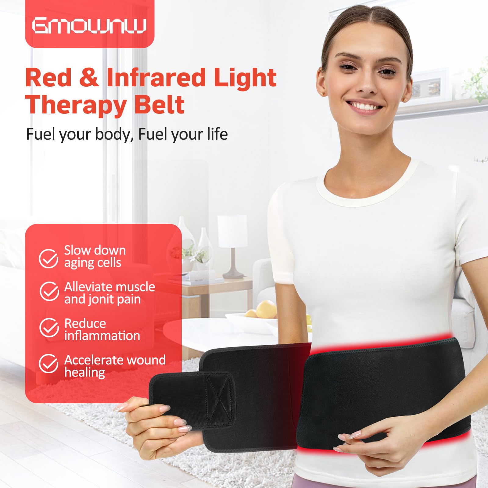 Red Light Therapy for Body, Infrared Light Therapy for Shoulder Waist Muscle Pain Relief GMOWNWAu supplements