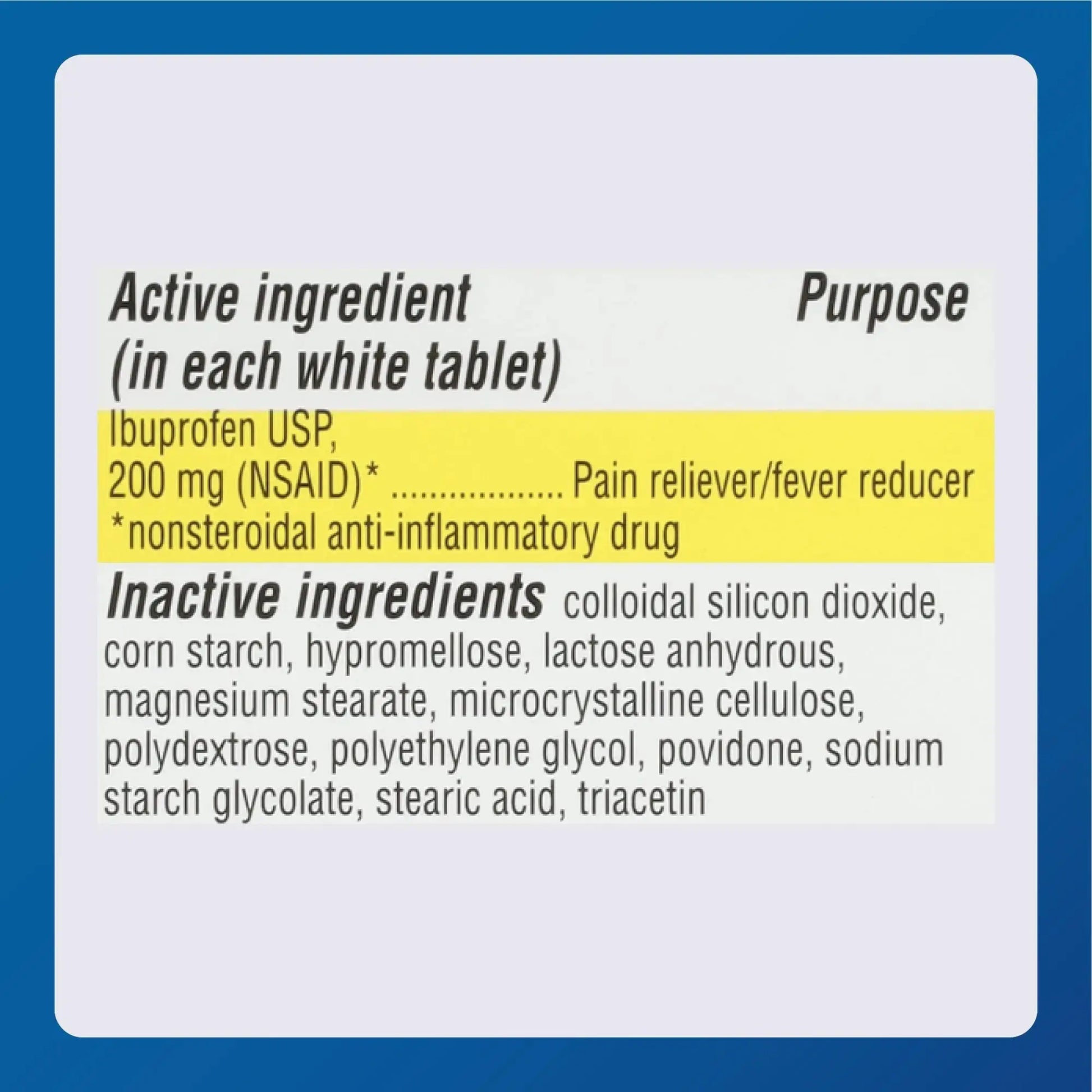 MAJOR Dye-Free Ibuprofen Tablets 200 mg - Helps Temporarily Reduce Fevers - Offers Pain Relief - 100 Tablets (1-Pack) MAJORAu supplements