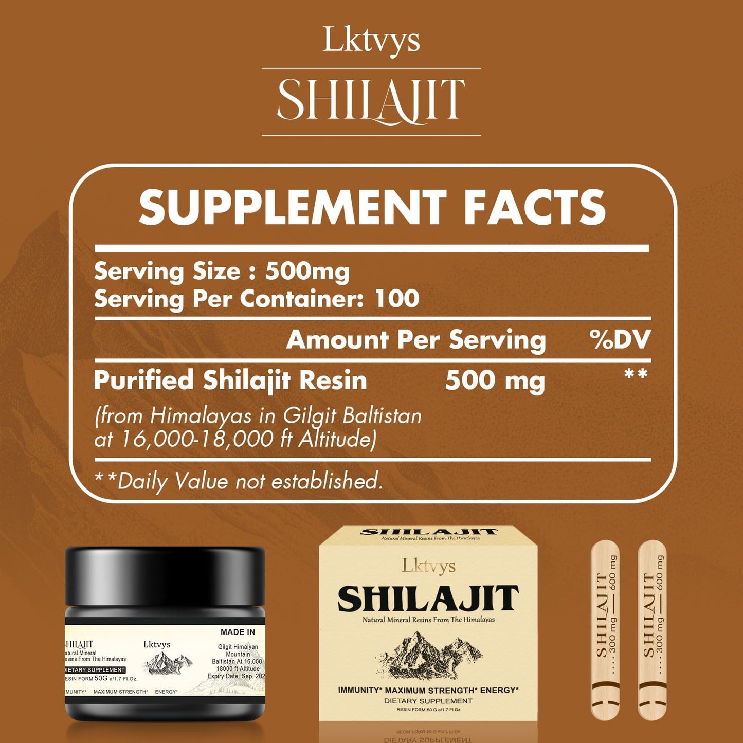Shilajit Pure Himalayan Organic - Pure Original Shilajit, 50g(Large Volume), Enriched LktvysUS supplements