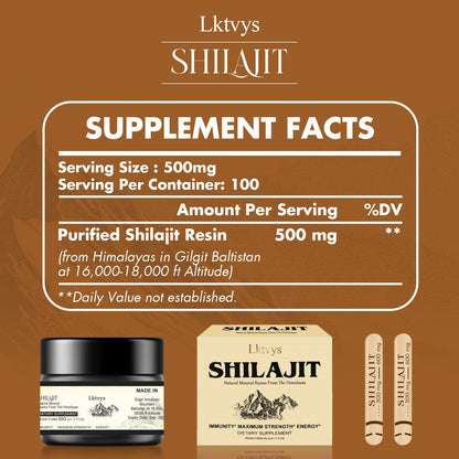 Shilajit Pure Himalayan Organic - Pure Original Shilajit, 50g(Large Volume), Enriched LktvysUS supplements