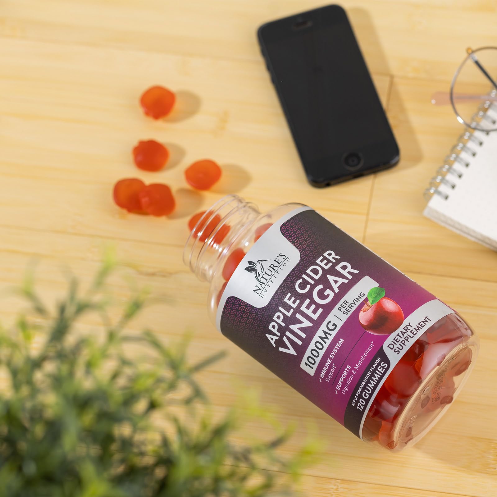 Nature's Nutrition Apple Vinegar Gummy for Weight Loss 1000mg - Vegan Apple Cider Vinegar Nature's NutritionUS supplements